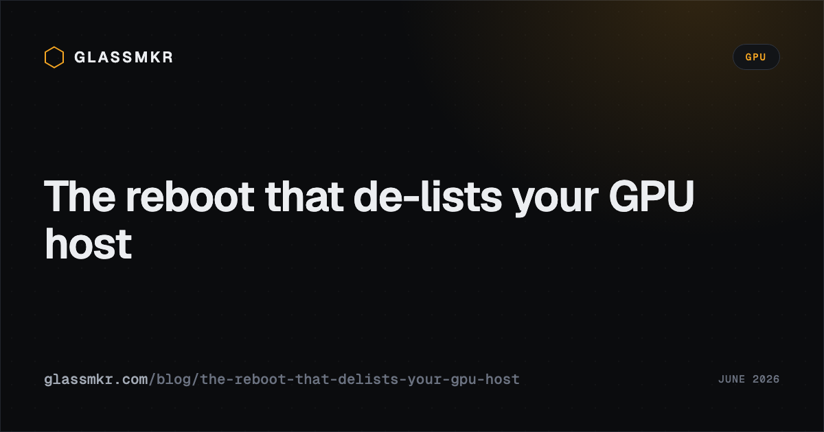A terminal showing the nouveau-versus-nvidia driver conflict on a GPU host: nouveau holds the device, the nvidia module fails to probe with error -16, and nvidia-smi cannot start, the state that drops the host off the marketplace after a reboot.